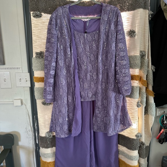 ManDu 3-Pieces Lace Mother of The Bride Pant Suits for Wedding - Picture 13 of 15